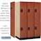 Salsbury Industries Wardrobe Locker, 45" W, 24" D, 76" H, (3) Wide, (6) Openings, Cherry 22364CHE - alternate 2